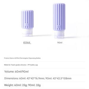 Ensemble de flacons de voyage en silicone, contenants portables rechargeables pour le shampoing, la lotion, les cosmétiques et le rangement des articles de toilette - Product Image 3