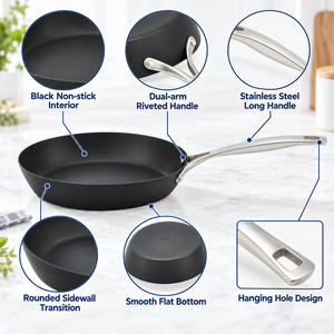 Padella in Acciaio Rinforzato D20CM D24CM D28CM con Superficie Resistente all'Usura per Cucine <span class=keywords><strong>di</strong></span> Hotel, Personalizzabile con il Tuo Marchio - Product Image 5