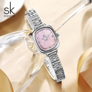 Orologi con quadrante di perle <span class=keywords><strong>rosa</strong></span> SK orologi da polso di lusso elegante regalo femminile da <span class=keywords><strong>donna</strong></span> cassa quadrata minimalismo da <span class=keywords><strong>donna</strong></span> orologi al quarzo - Product Image 6