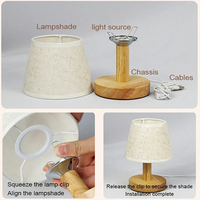 Lampe de table LED rétro alimentée par USB, éclairage pour salon, chambre à coucher, lampe de chevet, lampe de bureau en lin, décoration, lampes de bureau LED
