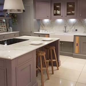 Conception de meubles de cuisine en bois massif sur mesure, style shaker violet, prix d'usine en Chine - Product Image 2