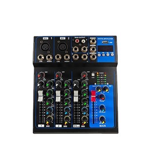 Consola mezcladora de audio mini F4 con 4/7 canales, precio de fábrica, con MP3 y Bluetooth para karaoke familiar y transmisión en vivo. - Product Image 1