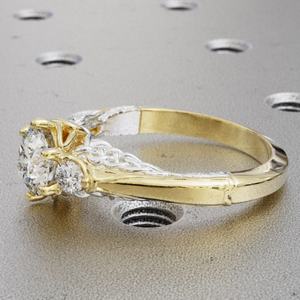 Gia Igi Gecertificeerde Hpht Lab Gegroeide Diamant 14K/18K Massief Goud Celtic Knoop Twist Band Dames Verlovingsring - Product Image 2