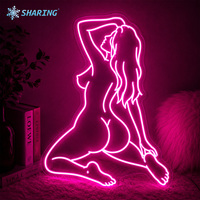 Letrero de Neón LED Personalizado, Silueta de Cuerpo de Mujer Sexy, Tablero Acrílico Iluminado en Rosa, Decoración de Pared para Bar, Club, Dormitorio