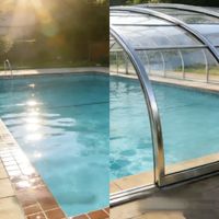 Modernes Schwimmbad-Glashaus Wintergarten Mobiler Abnehmbarer Sonnenraum mit Hoher Lichtdurchlässigkeit