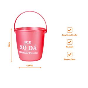 Seau à glace industriel multicolore en plastique PP avec poignée, portable, étanche, pour boissons, articles de bar, service de restauration pour fêtes - Product Image 3