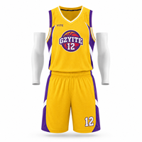 Ensemble de maillots d'entraînement de basketball pour jeunes, impression par sublimation réversible, design personnalisé, short et maillot