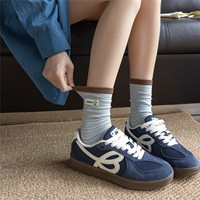 Chaussettes mi-mollet rayées Snoopy pour femme, en coton respirant, côtelées, style universitaire, pour usage quotidien décontracté