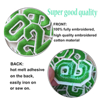 Stiker Bordir Huruf dan Angka Kustom ECO, Aksesoris DIY Putih, Patch Kostum