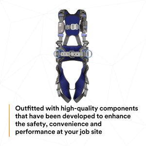3M Comfort Construction Positioning Safety Harness Adjustable Length Quick <b>Connect</b> Buckle Stainless Steel D-Rings 1200 Kg - Product Image 3