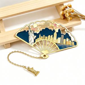 Marcapáginas Metálicos Creativos Personalizados, Recuerdos Turísticos de América, Chapado en Oro, Logotipo Personalizado, Marcapáginas con Forma para Decoración - Product Image 1