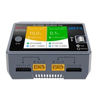 Chargeur intelligent à double canal HOTA D6 Pro 200W AC 650W DC 15A pour batteries LiPo LiHV LiFe LiIon RC 1-6S
