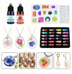 Professional Handmade Hand-painted UV Resin Jewelry <b>Kit</b> <b>DIY</b> Fashion MODEL Hard Crystal Clear Epoxy Fast-Curing Silicone Molds - Product Image 1