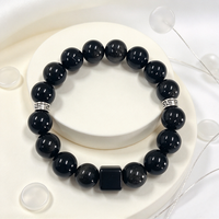Bijoux à porter tous les jours, bracelets en perles personnalisés, bracelets tendance faits à la main, bracelet en obsidienne 5A, bracelet en pierres naturelles DIY pour cadeau