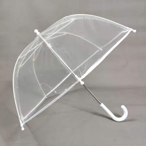 Waterproof Stick Lightweight Auto Open <b>Umbrellas</b> Transparent 19 Inch Kids Clear <b>Umbrella</b> with Easy Grip Curved Handle - Product Image 1