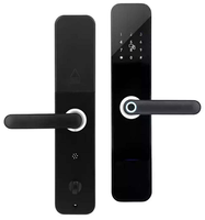 Cerradura inteligente de puerta de entrada de huellas dactilares semiautomática electrónica de seguridad con manija cerradura de puerta de vidrio inteligente cerradura de puerta eléctrica inteligente