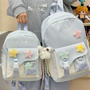 Cute Color-Blocking Student Travel <b>Backpack</b> for Girls Dopamine-Style High-Appearance Children's Versatile Lightweight <b>Backpack</b> - Product Image 2