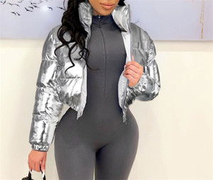 Z0515-female vêtements dames mode manteaux métallisé doudoune femmes - Product Image 5