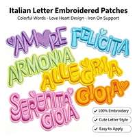 Écussons brodés tendance de qualité supérieure avec lettres anglaises, badges brodés à la machine, appliques pour accessoires vestimentaires de mode