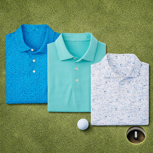 Chemises polo de sport à séchage rapide, imprimées par sublimation, design OEM, 65% polyester, 35% coton, chemises polo de golf, logo personnalisé - Product Image 1