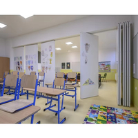 Cloison mobile pliable, porte pliante mobile, séparateur de pièce coulissant pour salle de classe, bureau, restaurant