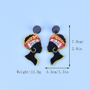 Pendientes de acrílico con diseño de Juneteenth para celebrar la libertad y la igualdad afroamericana, pendientes con temática de la celebración de la libertad negra de 1865 - Product Image 2