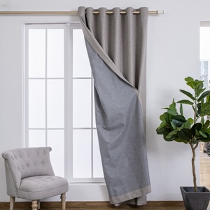 Haute Qualité Roi Lin Tissu Nouveau Plein Rideau Occultant Plaine Tissé Technique Usine Pas Cher Vente GRS Certification Personnalisable - Product Image 1