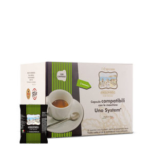 Gattopardo 100 Capsule di Caffè Insonnia Compatibili con Sistema UNO, Set in Metallo, Plastica e Ceramica con Coperchio Business, 0,11 Capsule/Capsula - Product Image 1
