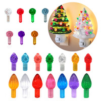 Lumières/ampoules de remplacement en plastique pour sapins de Noël en céramique, cônes de pin et forme de flamme, diamètre 4 mm, 100 pièces mélangées dans chaque sac