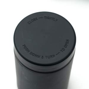 Cannacoast Custom Black Opal Round <b>Glass</b> Jar with Plastic Cap Child Resistant Storage <b>Container</b> for Herb Flower Child - Product Image 3