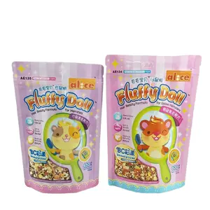 Custom Hamster Food Pet Food Stand Packaging Bags Up Glossy Plastic PE