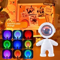 Lampe de chevet LED 3D DIY robot coucher de soleil moderne et minimaliste, projection colorée d'ambiance pour chambre, commande tactile et par claps