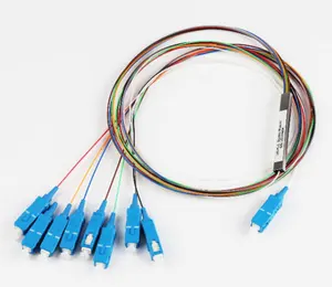 FTTH-Divisor de fibra óptica PLC, 1x2, 1X4, 1X8, conector SC/UPC