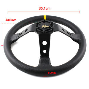 Volante Universale in Pelle Scamosciata da 14'' (350MM) per Corse e Drift con Clacson - Product Image 4