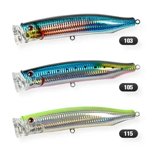 Leurre de pêche flottant Action <span class=keywords><strong>Feed</strong></span> Popper 100mm 120mm 150mm 175mm, Popper de surface, Wobbler, artificiel, pour saumon, eau douce, rivière - Product Image 1