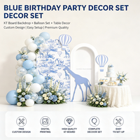 Kit de toile de fond en panneau KT imprimé numériquement, motif toile bleue moderne française, fabriqué en Chine, pour anniversaire, baby shower, fête, événement