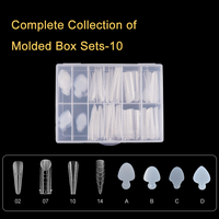 Kit de 10 Formes Réutilisables pour Ongles Carrés, Amande et Stiletto – Boîte de Formes d'Extension d'Ongles – Vente en Gros OEM