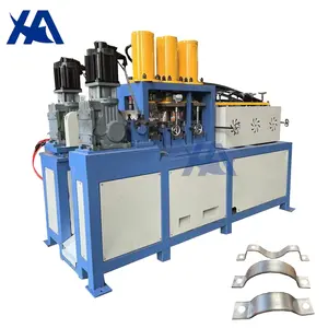 Fully Automatic Galvanized Steel Two Hole Strap U Bracket Tube Clip CNC Flat Iron Hoop Hold Clamp Pipe Clamp Making Machine