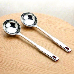 ชุดทัพพีสแตนเลส 2 ชิ้น ด้ามยาว สำหรับตักน้ำซุป ซอส แกง อาหาร ใช้ในครัว - Product Image 3