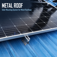 Système de montage solaire en aluminium galvanisé à chaud pour toitures métalliques, composants à angle d'inclinaison réglable, supports solaires personnalisés OEM ODM