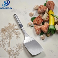 Logo personnalisé, design robuste, ustensile de cuisine de qualité supérieure, style chinois, spatule à crêpes en acier inoxydable avec poignée ergonomique