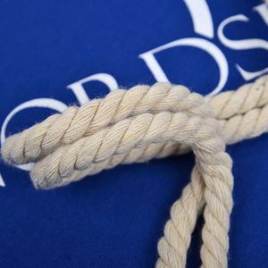 Sac à dos à cordon personnalisé avec logo, en toile de coton bleue écologique, de haute qualité, pour le sport et les voyages - Product Image 4