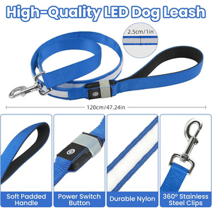สายจูงสุนัขแบบเรืองแสง LED ชาร์จไฟผ่าน USB รุ่นใหม่ ขายส่ง - Product Image 5