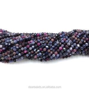 Pierres Précieuses naturelles Mélangées À Facettes Rubis Saphir Perles, 2.5mm 3mm Perles de Rubis Rouges pour la Fabrication De Bijoux De Collier 2mm 3mm - Product Image 2