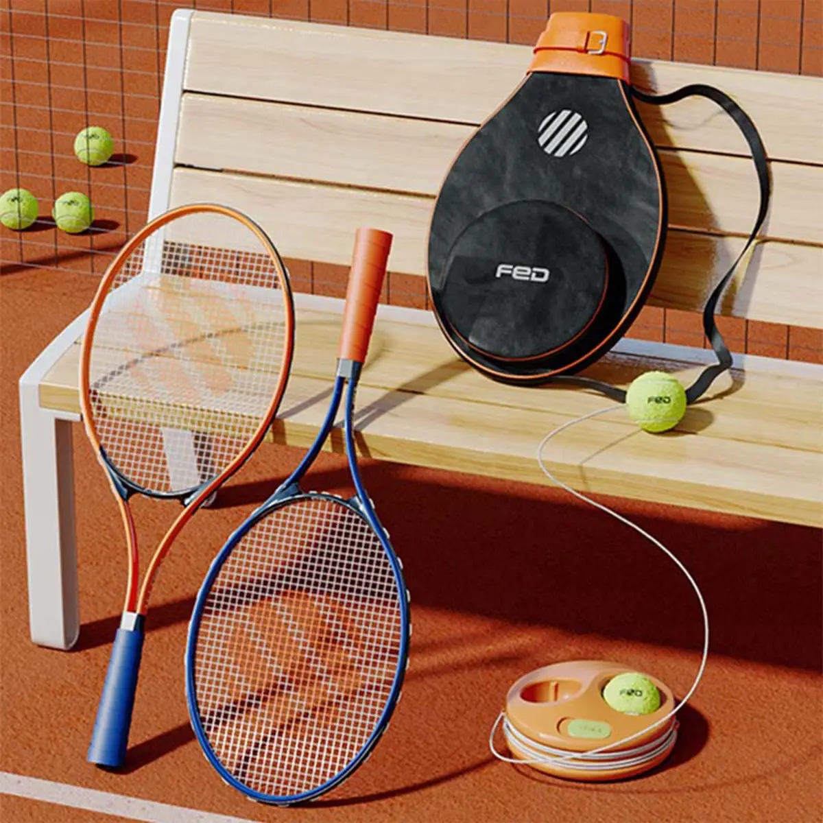 Mode Outdoor Sport Waren Anfänger Tennis schläger Set Mit Tennis trainer