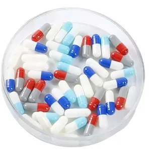 Sinocaps medicina colorida logotipo personalizado gelatina 000 cápsulas tamaño 00 # plástico blanco vacío cápsulas con recubrimiento entérico pastillas