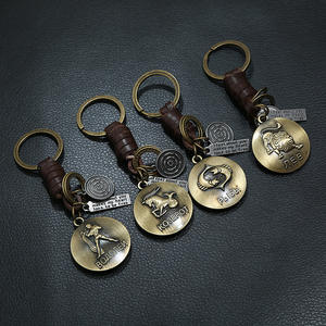 Porte-clés 12 constellations, style punk vintage, signe du zodiaque <span class=keywords><strong>Scorpion</strong></span>, pendentif, bijoux universels pour homme et femme, accessoires, cadeaux d'anniversaire - Product Image 4