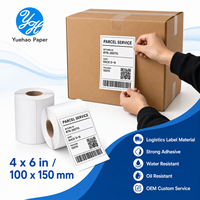 Etiquetas Térmicas Blancas Largas de 100x150mm, Rollo de Etiquetas Térmicas Directas con Revestimiento Superior, Autoadhesivas para Códigos de Barras y Almacenes