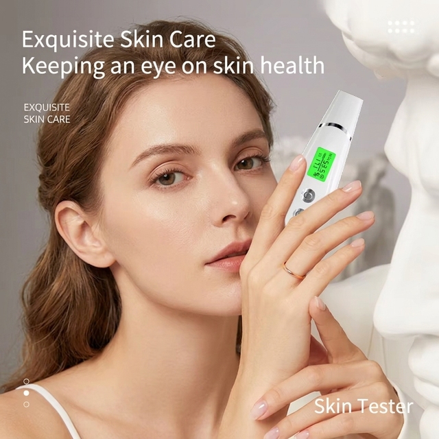 Digital Skin Moisture Tester LC Display Portable Skin Analyzer Rechargeable Water Oil Tester Analysis Moisture Meter Pen