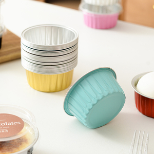 125ml Aluminum Foil Cupcake Baking <strong>Cups</strong> Disposable Ramekins <strong>Muffins</strong> Mini Round Cake Pans Cupcake Liners Dessert <strong>Cups</strong> with Lids - Product Image 2